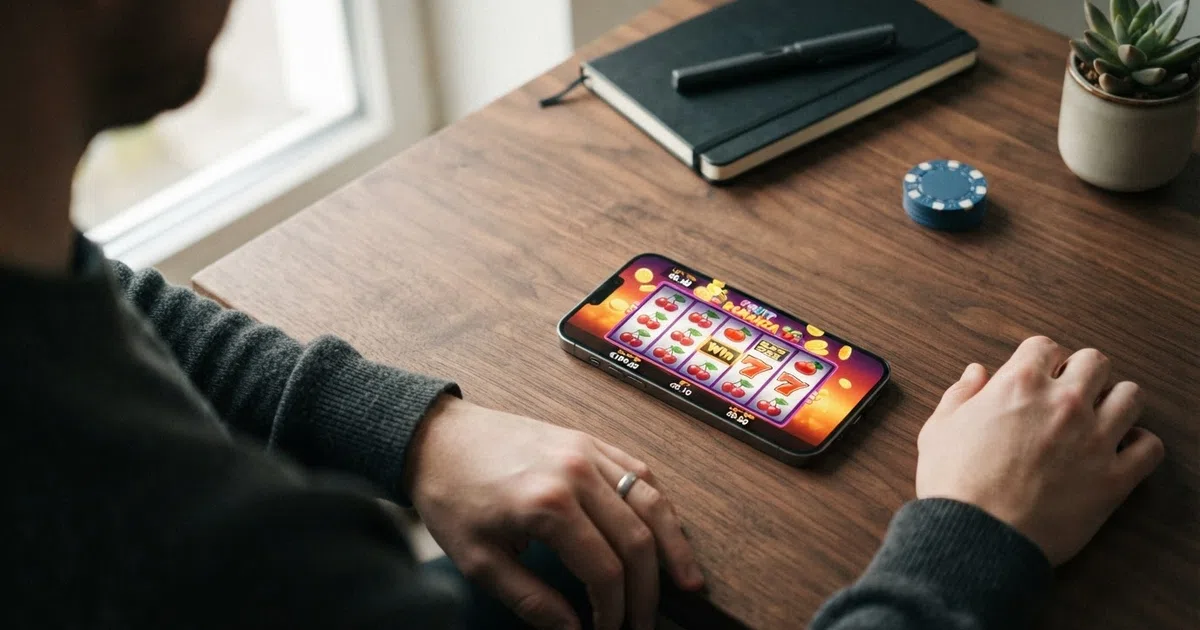 A grid of low-volatility online slot reels showing frequent small-win combinations with modest payout values on screen