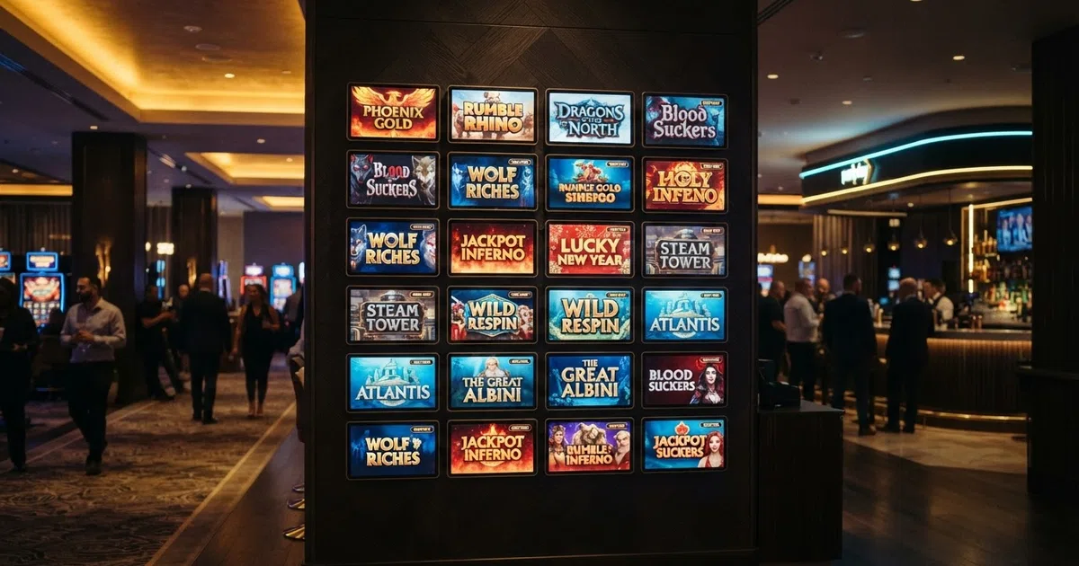 A grid of Pariplay slot game title cards arranged across a dark casino-style background, with the Wizard Games and Fusion platform logos visible