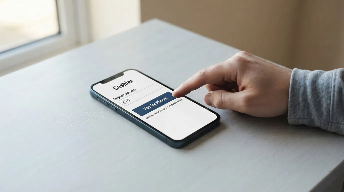 A smartphone cashier screen showing a charge-to-mobile deposit option