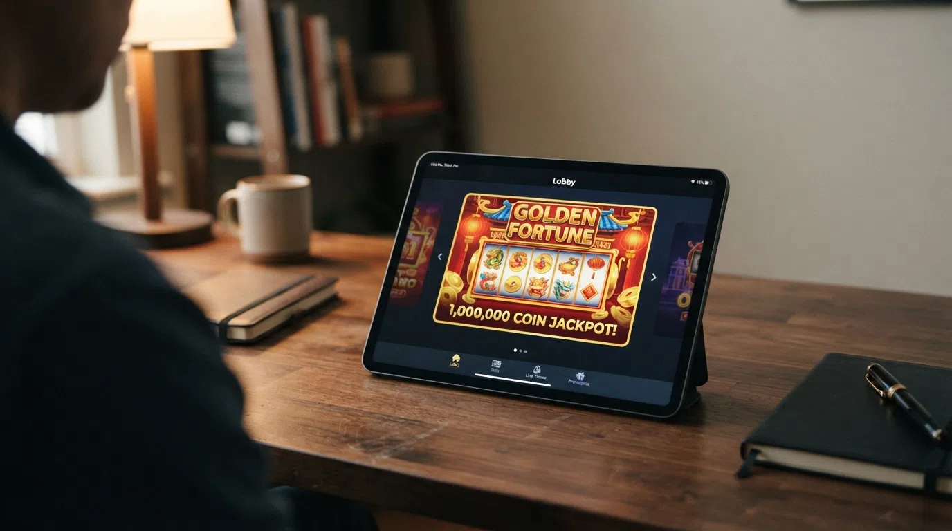 A tablet displaying a side-by-side table of casino names with columns for licence status, welcome offer and game count.